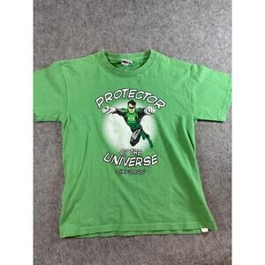 VINTAGE Y2K Six Flags Green Lantern Shirt Kids Large Protector Of The Universe